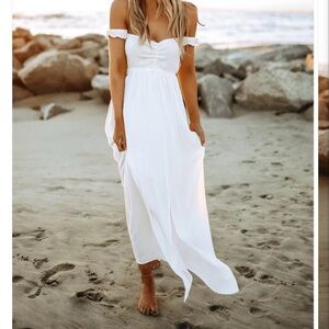 Magnolia Off-Shoulder White Maxi Dress